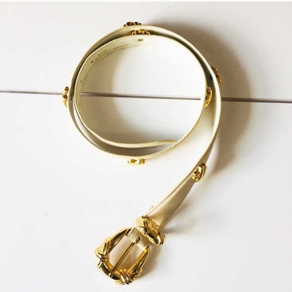 Vintage Leather Belt Gold Details - Picture 2 of 4